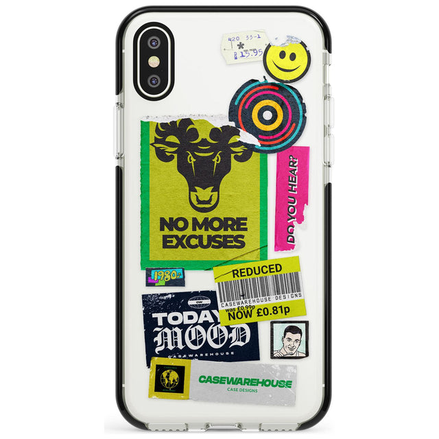 No More Excuses Sticker Mix Pink Fade Impact Phone Case for iPhone X XS Max XR