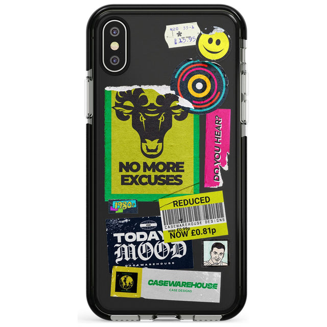 No More Excuses Sticker Mix Pink Fade Impact Phone Case for iPhone X XS Max XR