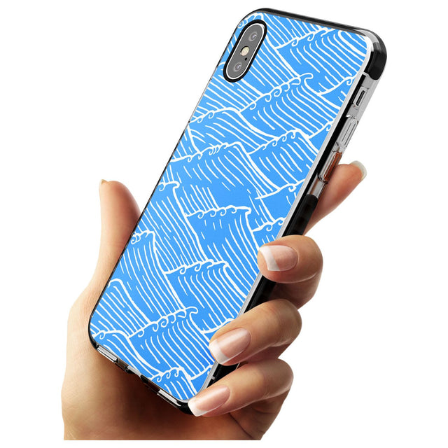 Waves Pattern Black Impact Phone Case for iPhone X XS Max XR