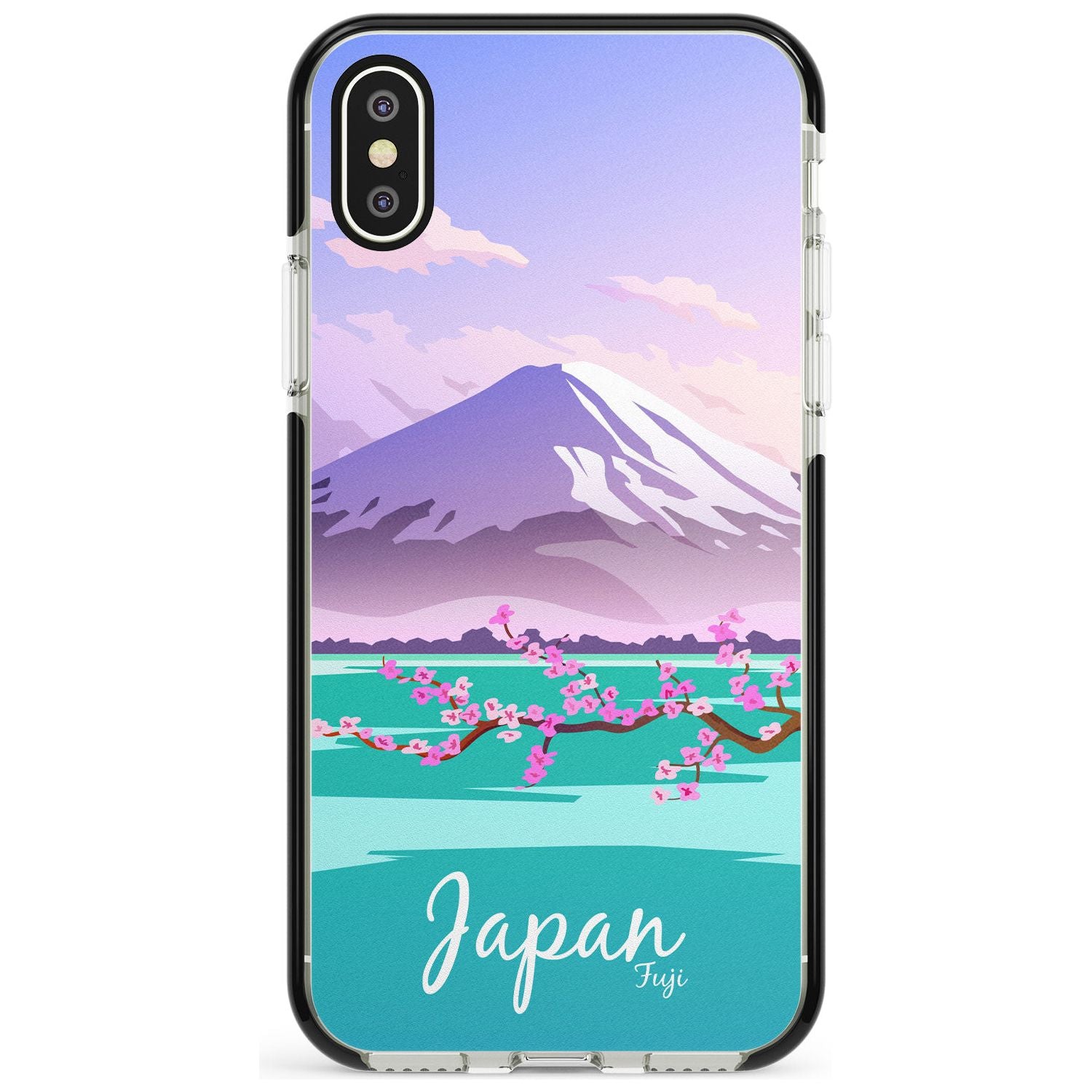 Vintage Travel Poster Japan Black Impact Phone Case for iPhone X XS Max XR