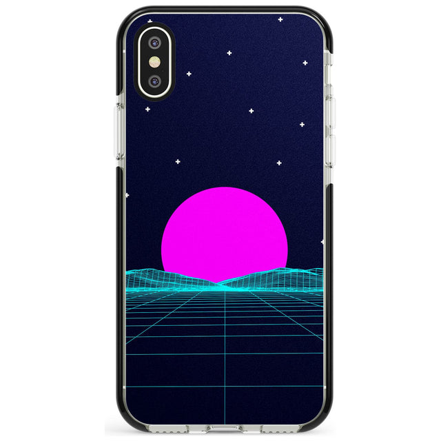 Miami Sunset Vaporwave Black Impact Phone Case for iPhone X XS Max XR