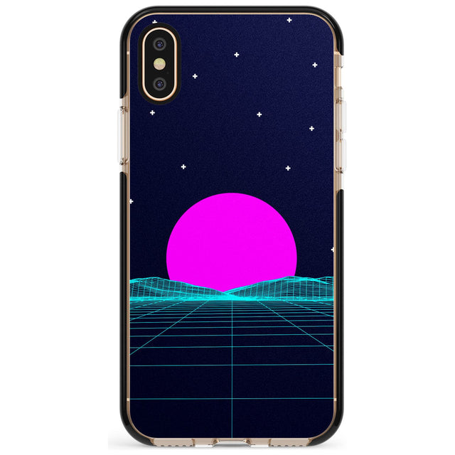 Miami Sunset Vaporwave Black Impact Phone Case for iPhone X XS Max XR