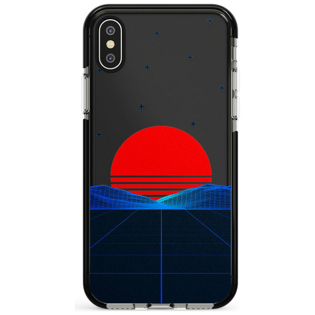 Japanese Sunset Vaporwave Black Impact Phone Case for iPhone X XS Max XR