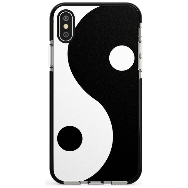 Large Yin Yang Black Impact Phone Case for iPhone X XS Max XR