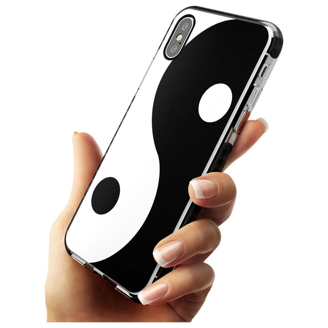 Large Yin Yang Black Impact Phone Case for iPhone X XS Max XR