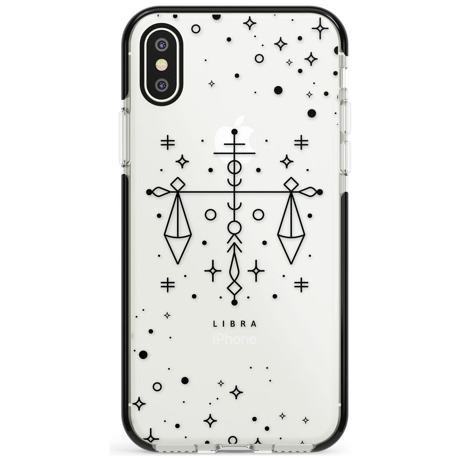 Libra Emblem - Transparent Design Black Impact Phone Case for iPhone X XS Max XR