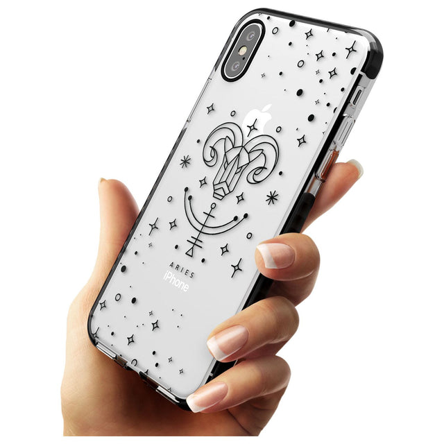 Aries Emblem - Transparent Design Black Impact Phone Case for iPhone X XS Max XR