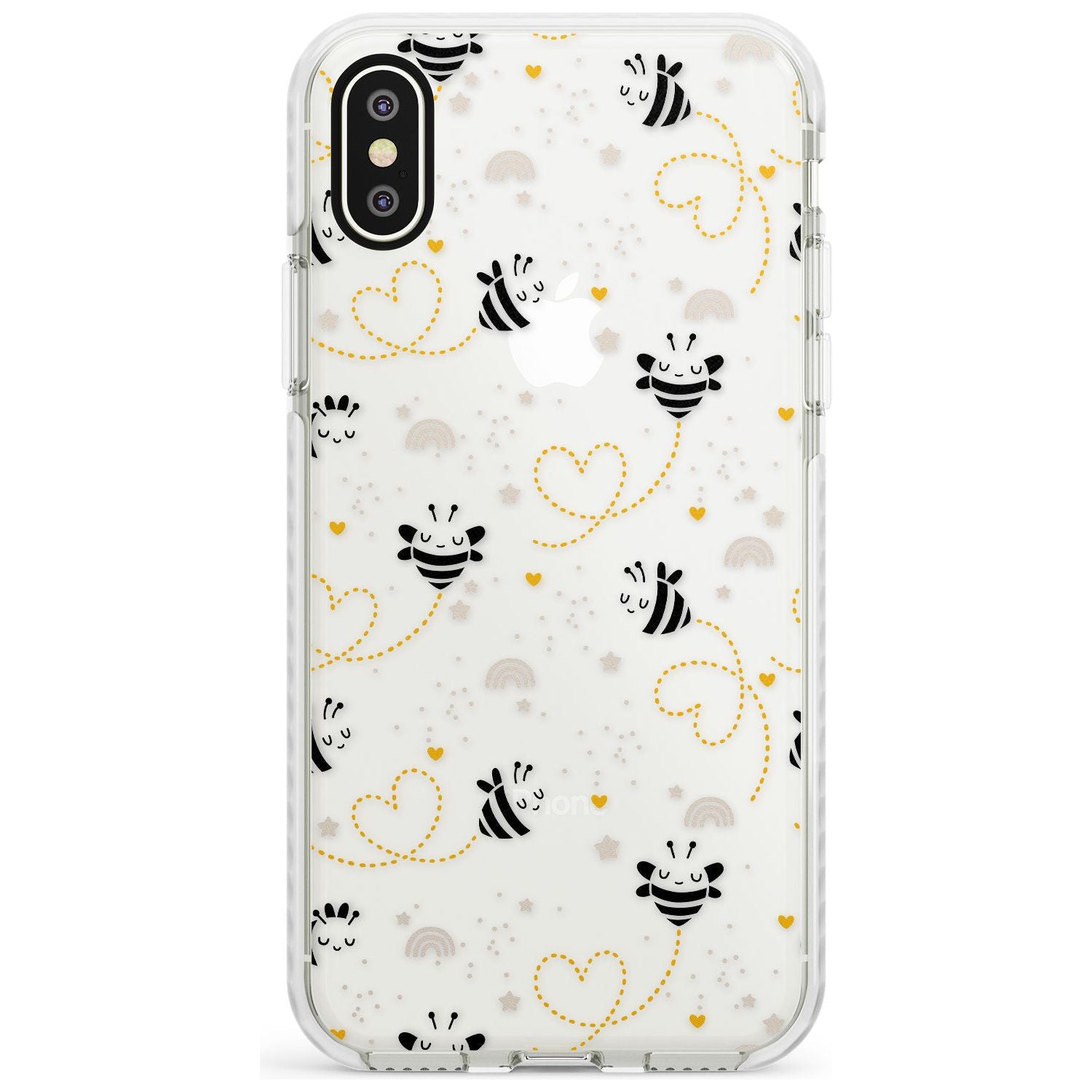 Sweet as Honey Patterns: Bees & Hearts (Clear) Impact Phone Case for iPhone X XS Max XR