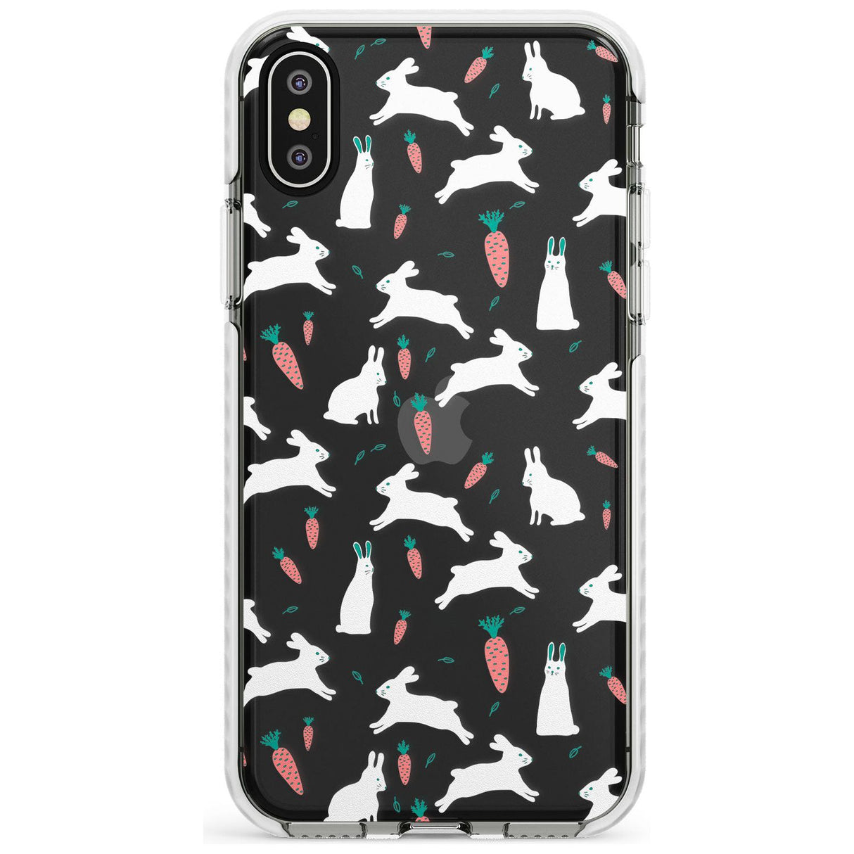 White Bunnies and Carrots Impact Phone Case for iPhone X XS Max XR
