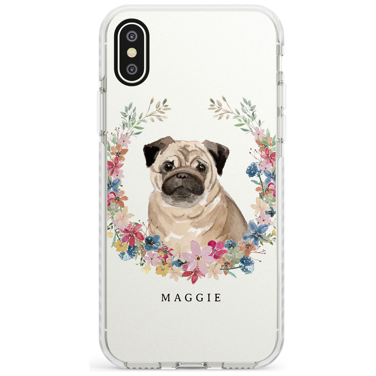 Pug - Watercolour Dog Portrait Impact Phone Case for iPhone X XS Max XR
