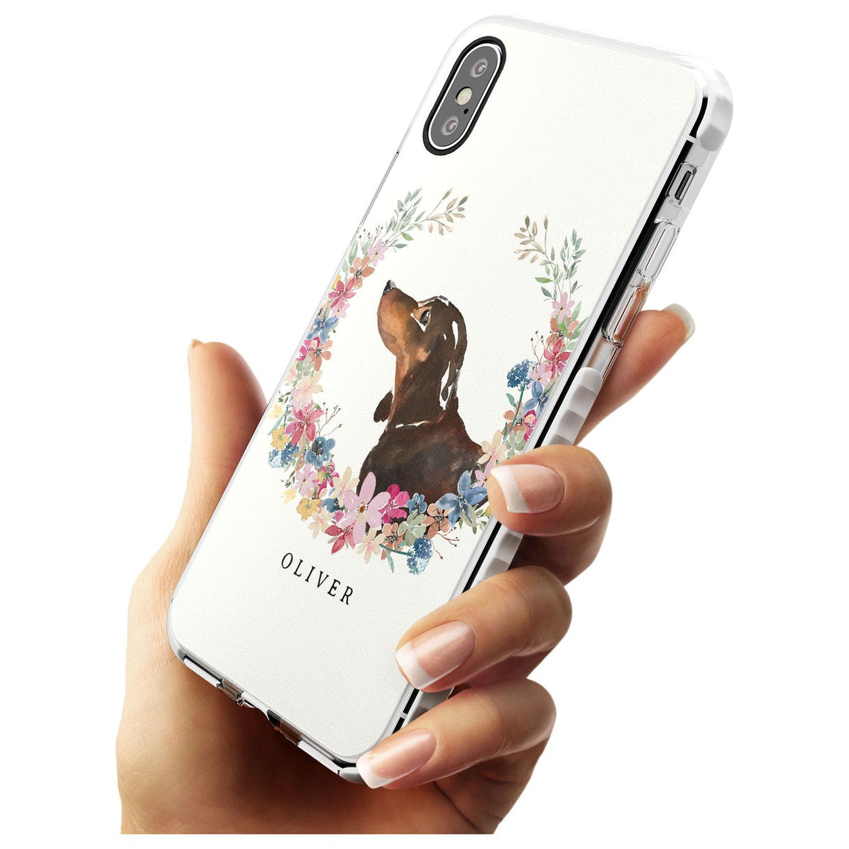 Black & Tan Dachshund - Watercolour Dog Portrait Impact Phone Case for iPhone X XS Max XR