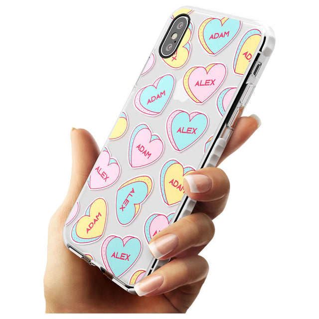 Custom Text Love Hearts Slim TPU Phone Case Warehouse X XS Max XR