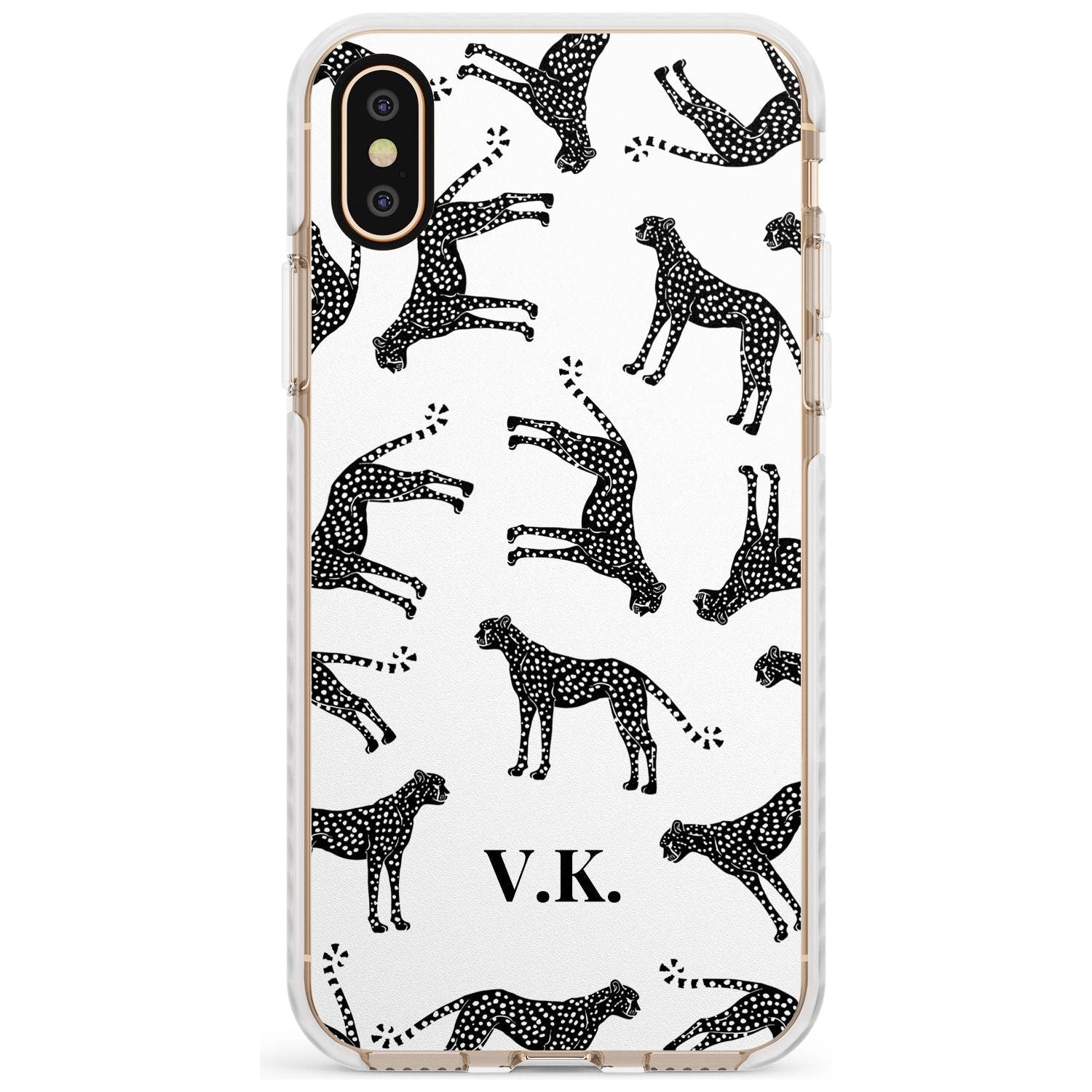 Personalised Cheetah Pattern: Black & White Slim TPU Phone Case Warehouse X XS Max XR