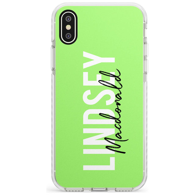 Bold Custom Name: Lime Impact Phone Case for iPhone X XS Max XR