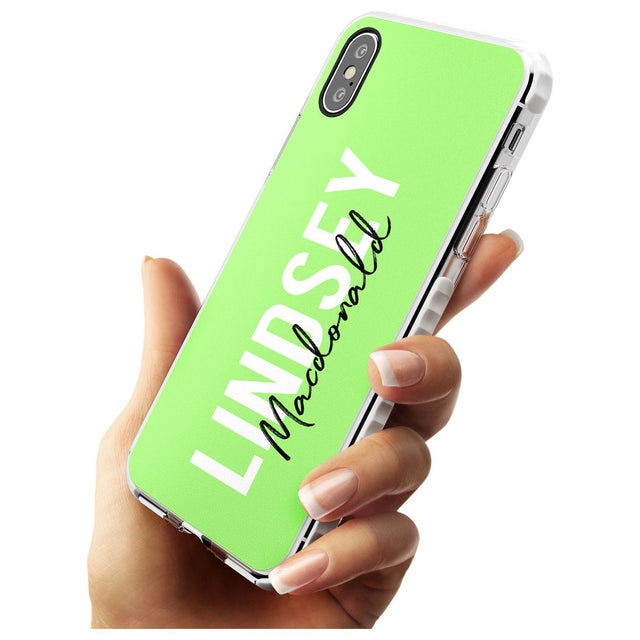 Bold Custom Name: Lime Impact Phone Case for iPhone X XS Max XR