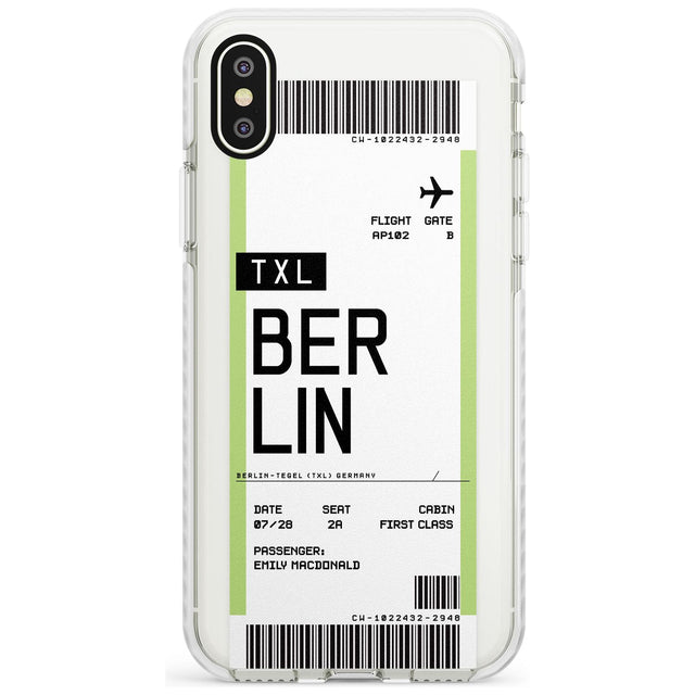 Berlin Boarding Pass iPhone Case  Impact Case Custom Phone Case - Case Warehouse