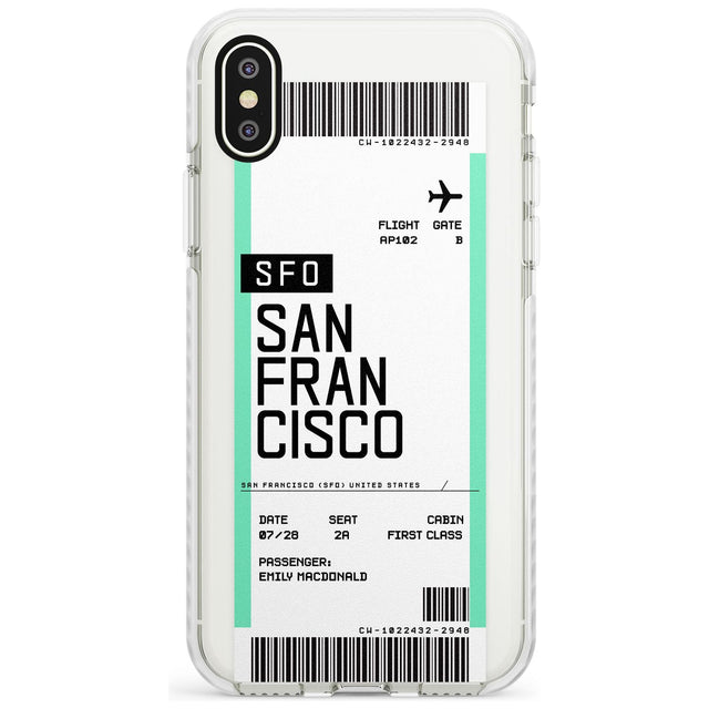 San Francisco Boarding Pass iPhone Case  Impact Case Custom Phone Case - Case Warehouse