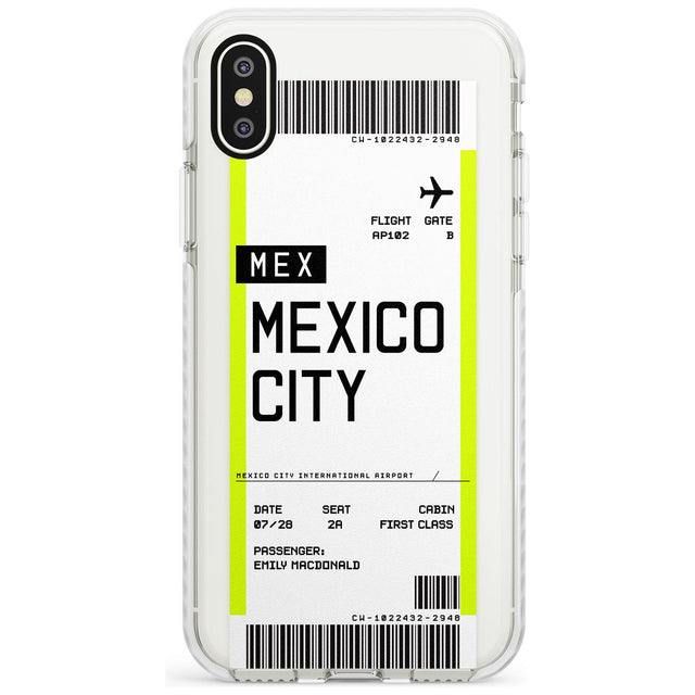 Mexico City Boarding Pass iPhone Case  Impact Case Custom Phone Case - Case Warehouse