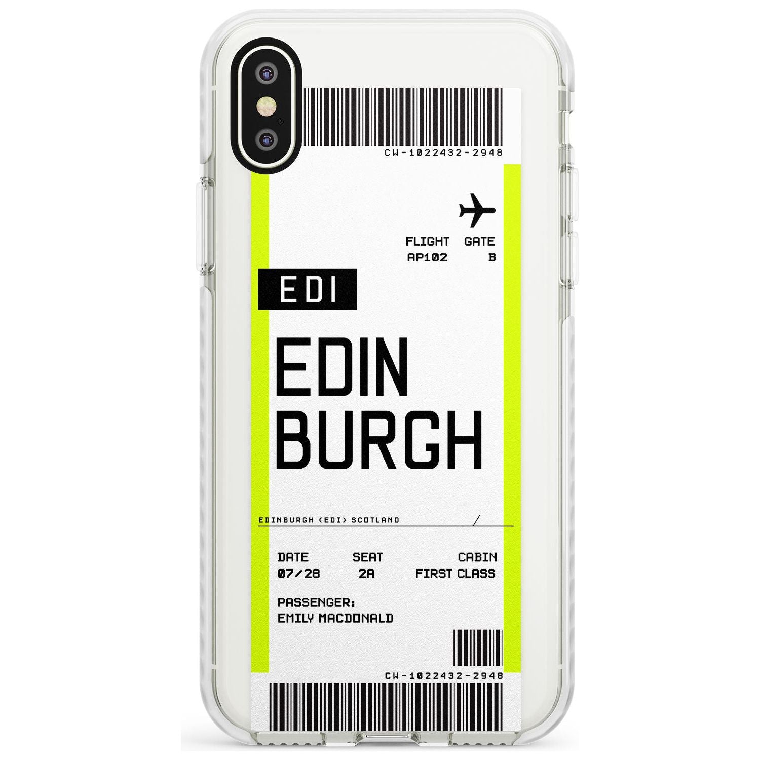 Edinburgh Boarding Pass  Impact Case Custom Phone Case - Case Warehouse