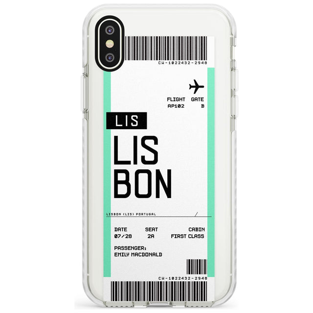 Lisbon Boarding Pass iPhone Case  Impact Case Custom Phone Case - Case Warehouse