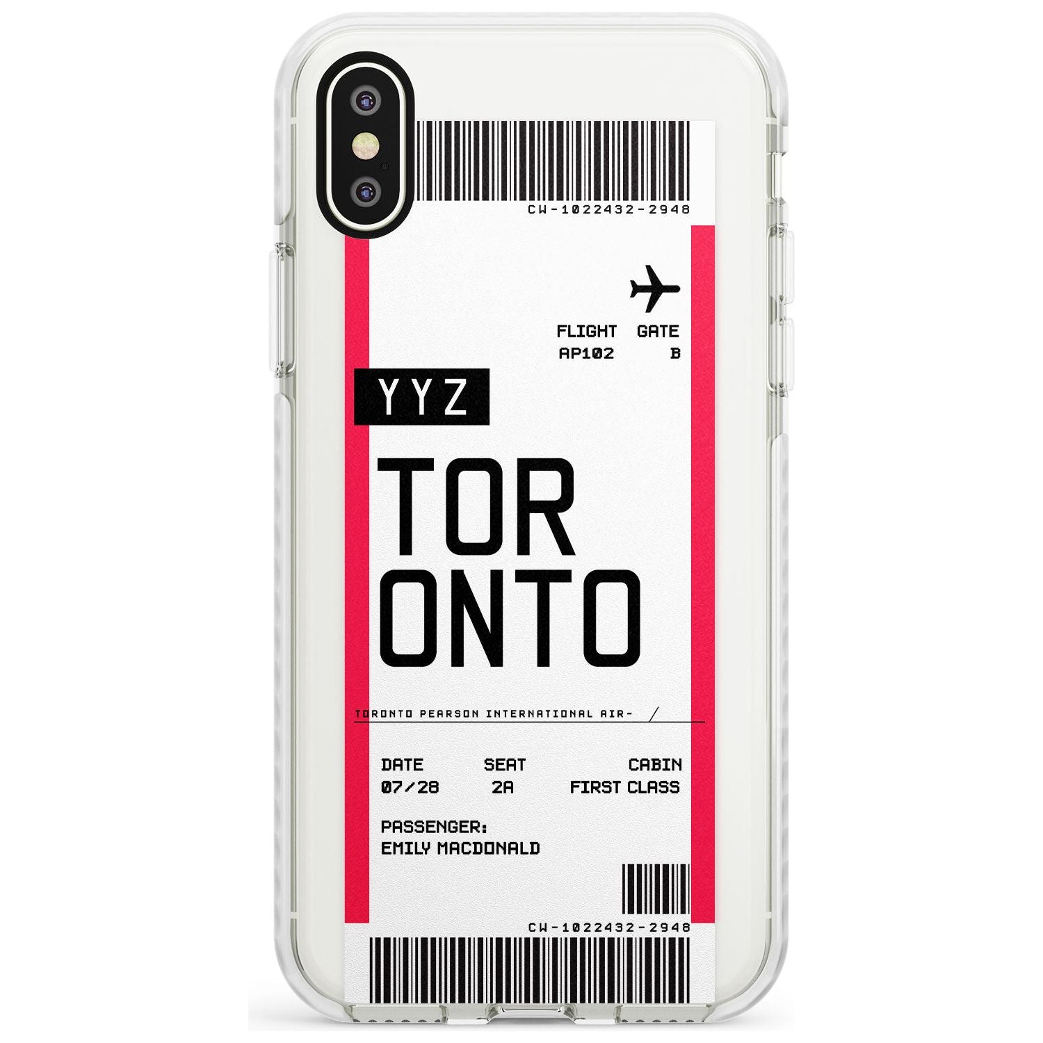 Toronto Boarding Pass iPhone Case  Impact Case Custom Phone Case - Case Warehouse