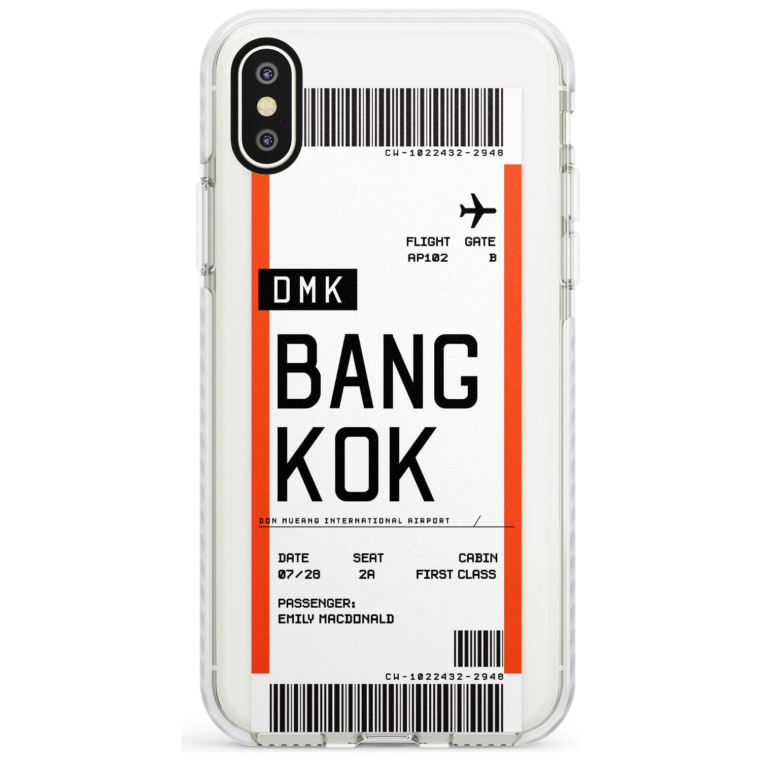 Bangkok Boarding Pass iPhone Case  Impact Case Custom Phone Case - Case Warehouse