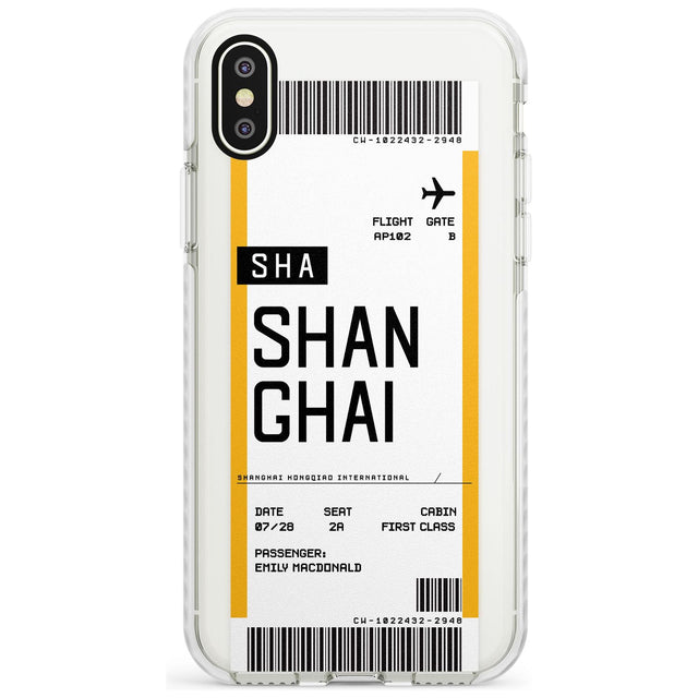Shangai Boarding Pass iPhone Case  Impact Case Custom Phone Case - Case Warehouse