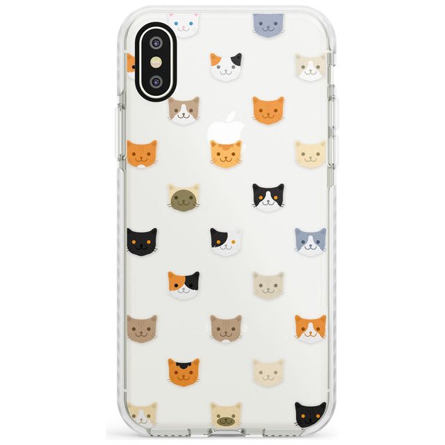 Cute Cat Face Transparent Phone Case iPhone X / iPhone XS / Impact Case,iPhone XR / Impact Case,iPhone XS MAX / Impact Case Blanc Space