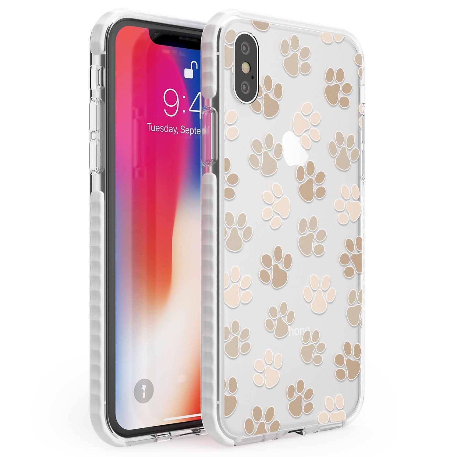 Paw Prints Phone Case iPhone X / iPhone XS / Impact Case,iPhone XR / Impact Case,iPhone XS MAX / Impact Case Blanc Space