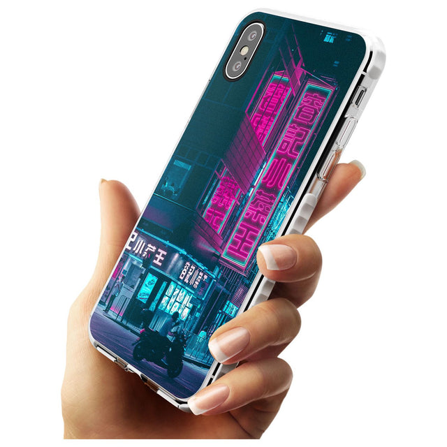 Motorcylist & Signs - Neon Cities Photographs Impact Phone Case for iPhone X XS Max XR