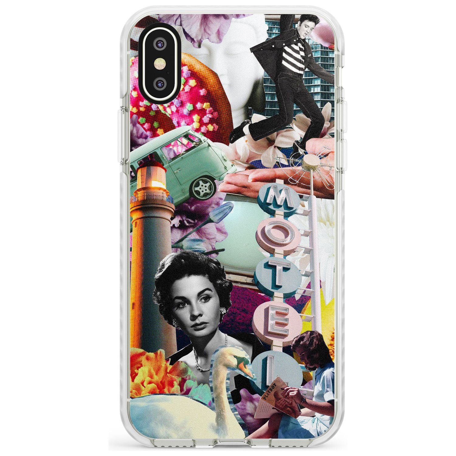 Vintage Collage: Retro Motel Impact Phone Case for iPhone X XS Max XR