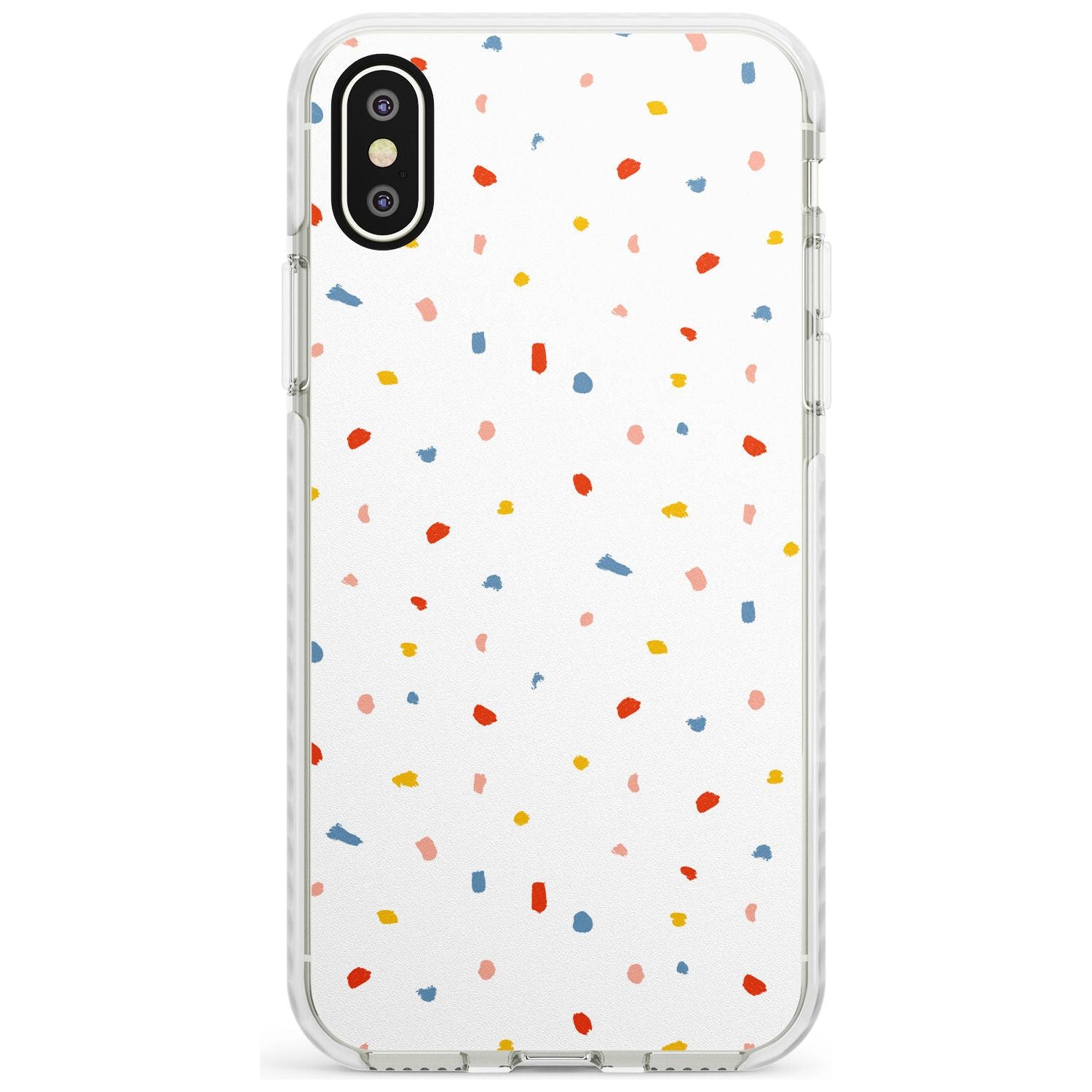 Confetti Print on Solid White Impact Phone Case for iPhone X XS Max XR