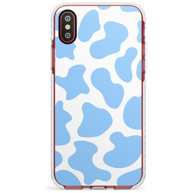 Blue and White Cow Print Impact Phone Case for iPhone X XS Max XR