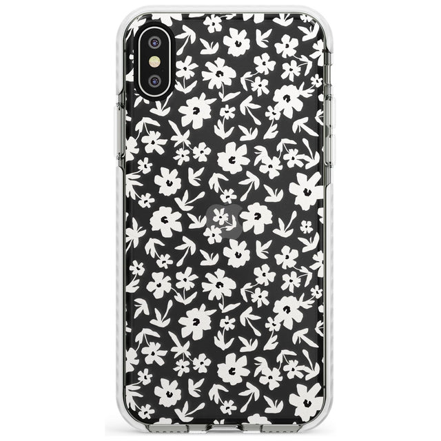 Floral Print on Clear - Cute Floral Design Slim TPU Phone Case Warehouse X XS Max XR