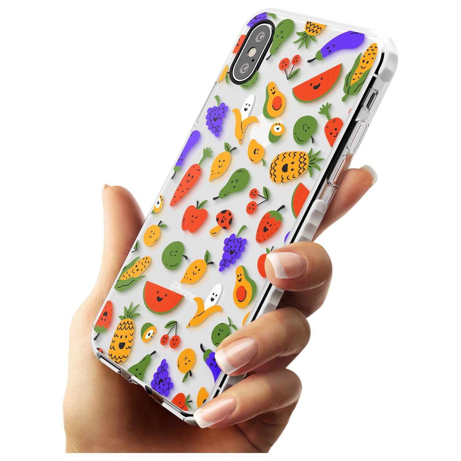 Mixed Kawaii Food Icons - Clear iPhone Case Impact Phone Case Warehouse X XS Max XR
