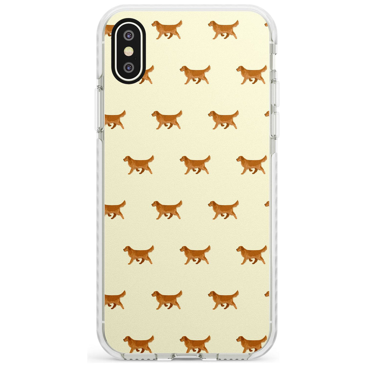 Golden Retriever Dog Pattern Phone Case iPhone X / iPhone XS / Impact Case,iPhone XR / Impact Case,iPhone XS MAX / Impact Case Blanc Space