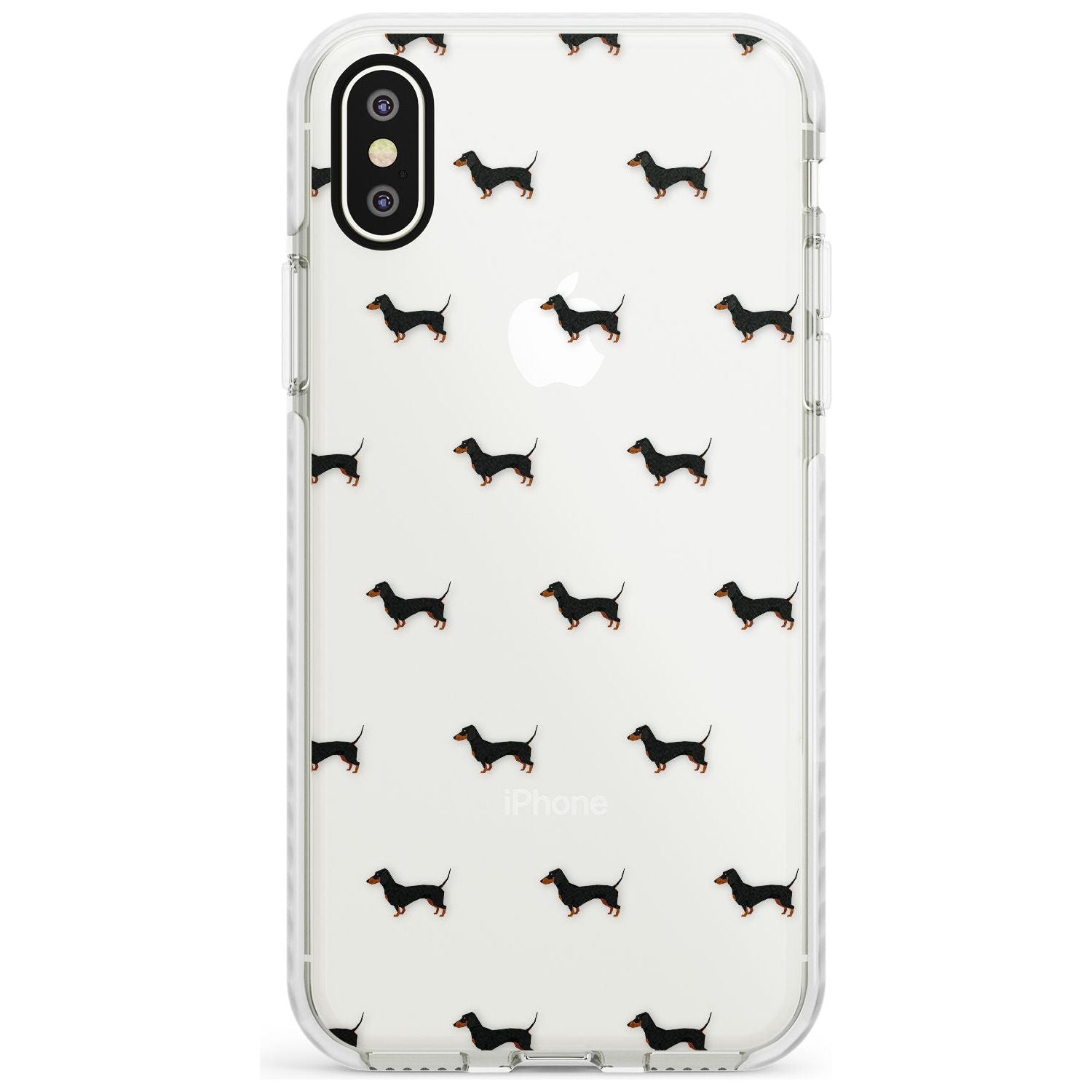 Dachshund Dog Pattern Clear Impact Phone Case for iPhone X XS Max XR