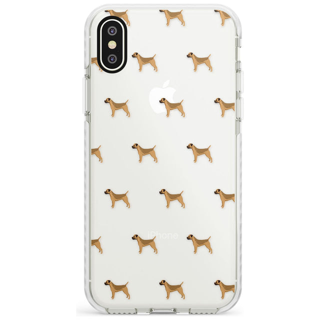 Boder Terrier Dog Pattern Clear Impact Phone Case for iPhone X XS Max XR