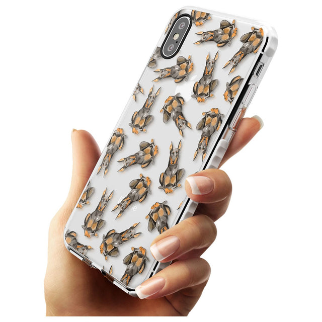 Doberman (Cropped) Watercolour Dog Pattern Impact Phone Case for iPhone X XS Max XR