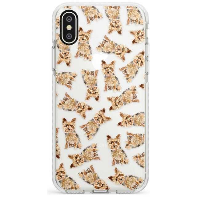 Yorkshire Terrier Watercolour Dog Pattern Impact Phone Case for iPhone X XS Max XR