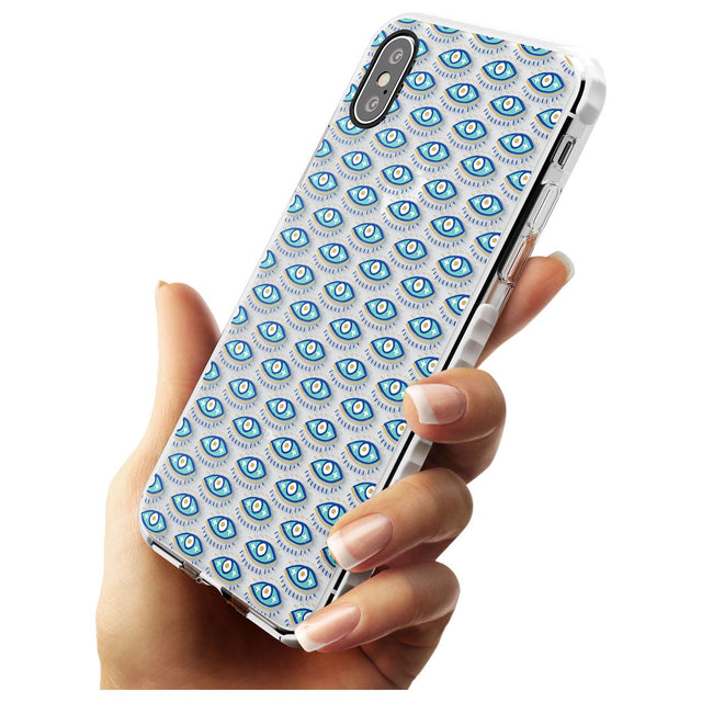 Eyes & Crosses (Clear) Psychedelic Eyes Pattern Impact Phone Case for iPhone X XS Max XR