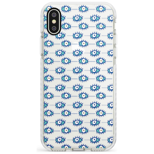 Crazy Eyes (Clear) Psychedelic Eyes Pattern Impact Phone Case for iPhone X XS Max XR