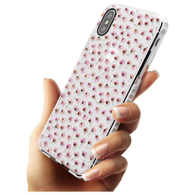 Small Pink Blossoms Transparent Design Impact Phone Case for iPhone X XS Max XR