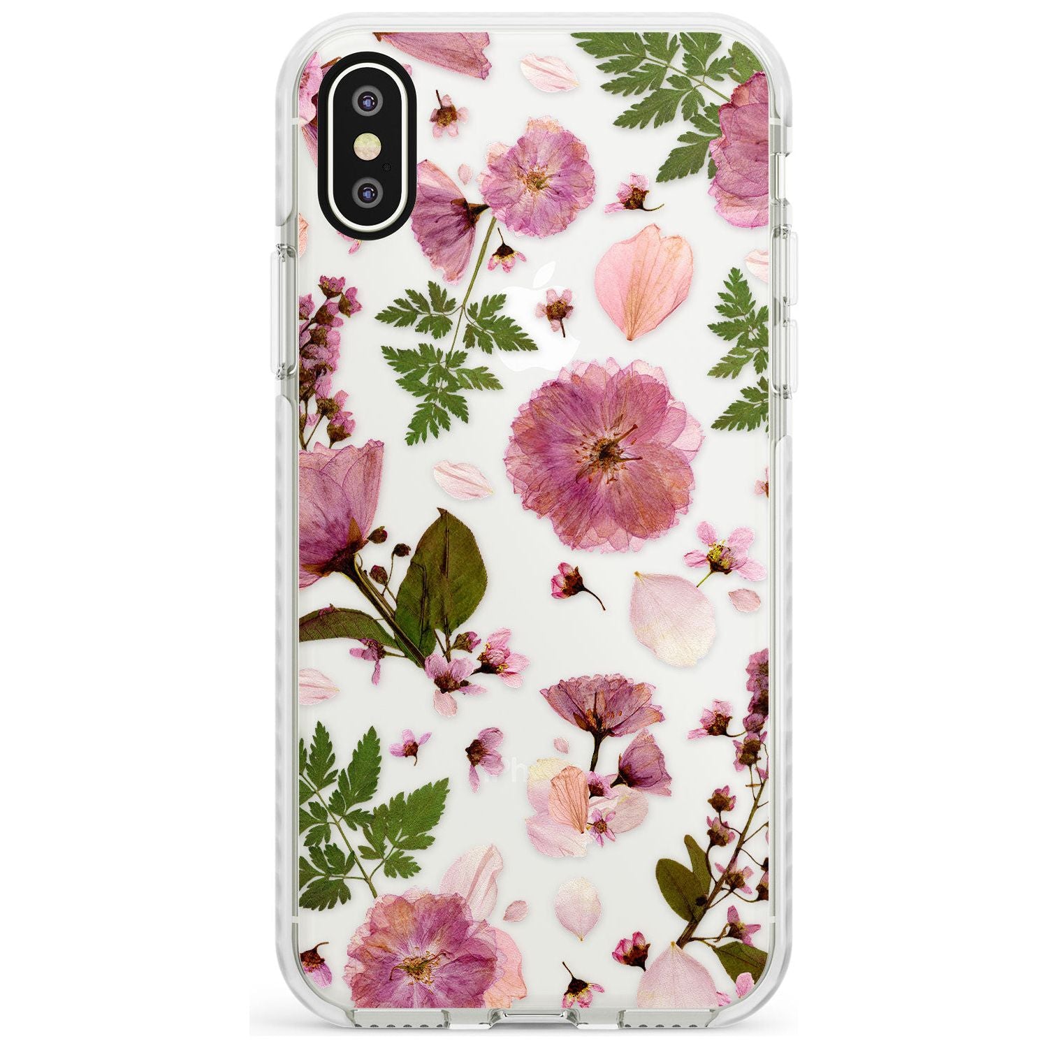 Natural Arrangement of Flowers & Leaves Design Impact Phone Case for iPhone X XS Max XR