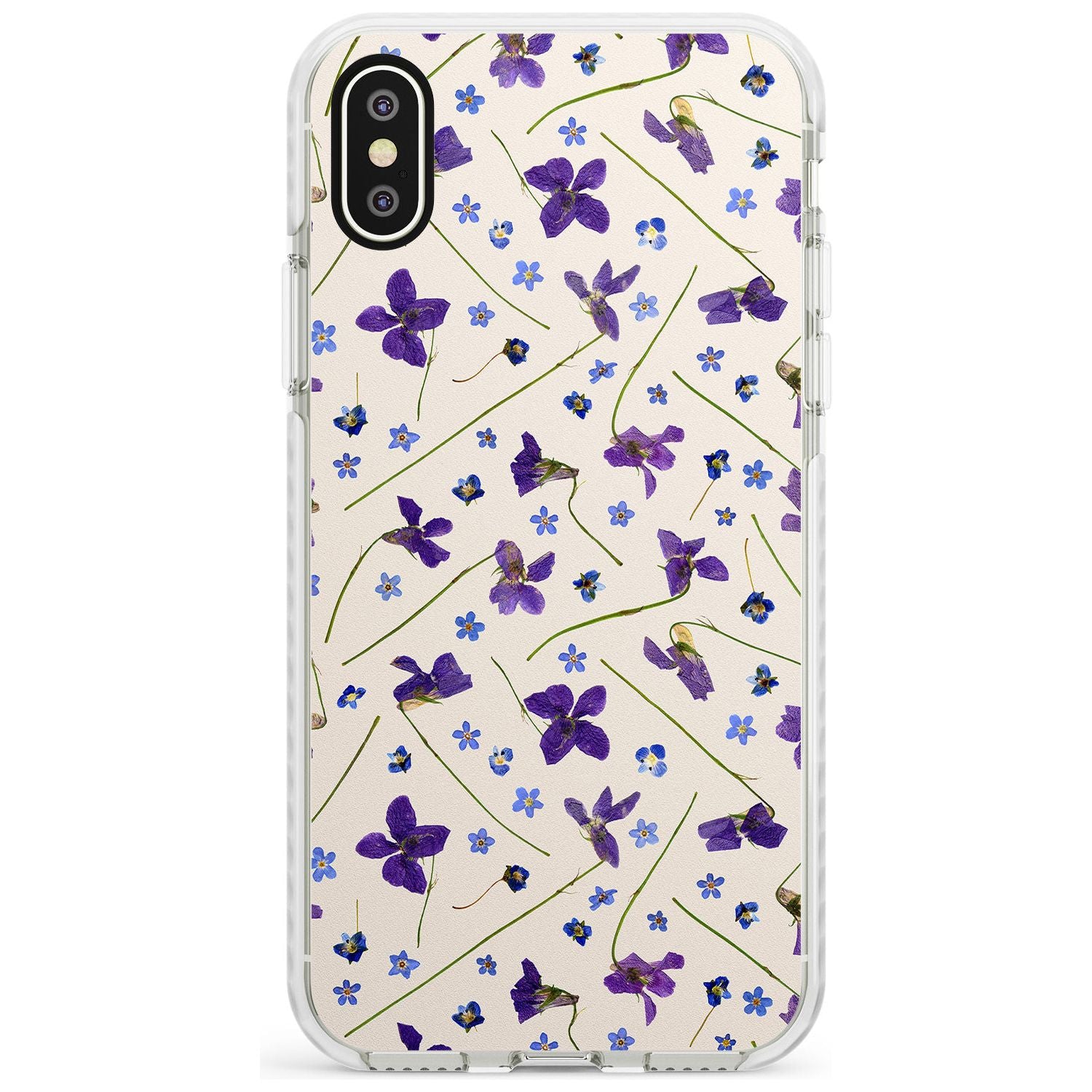 Violet Floral Pattern Design - Cream Impact Phone Case for iPhone X XS Max XR