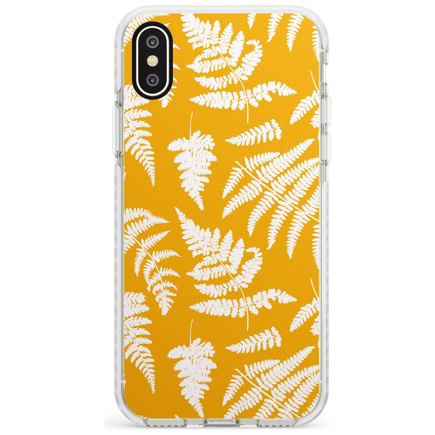 Fern Pattern on Yellow Impact Phone Case for iPhone X XS Max XR