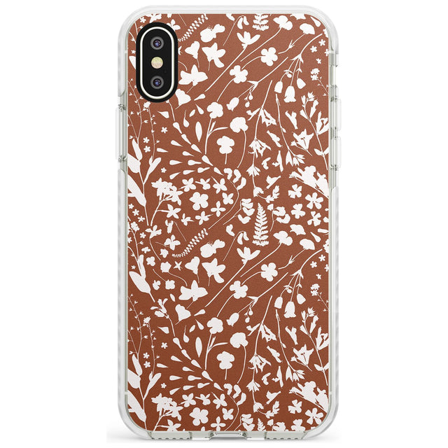 Wildflower Cluster on Terracotta Impact Phone Case for iPhone X XS Max XR