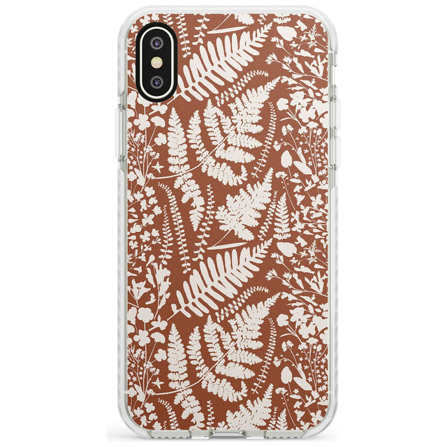 Wildflowers and Ferns on Terracotta Impact Phone Case for iPhone X XS Max XR