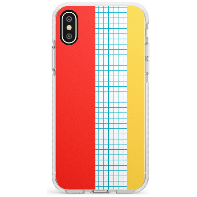 Abstract Grid Red, Blue, Yellow Impact Phone Case for iPhone X XS Max XR