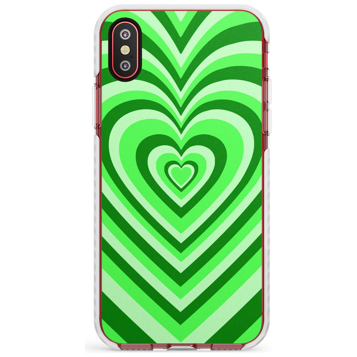Green Heart Illusion Impact Phone Case for iPhone X XS Max XR